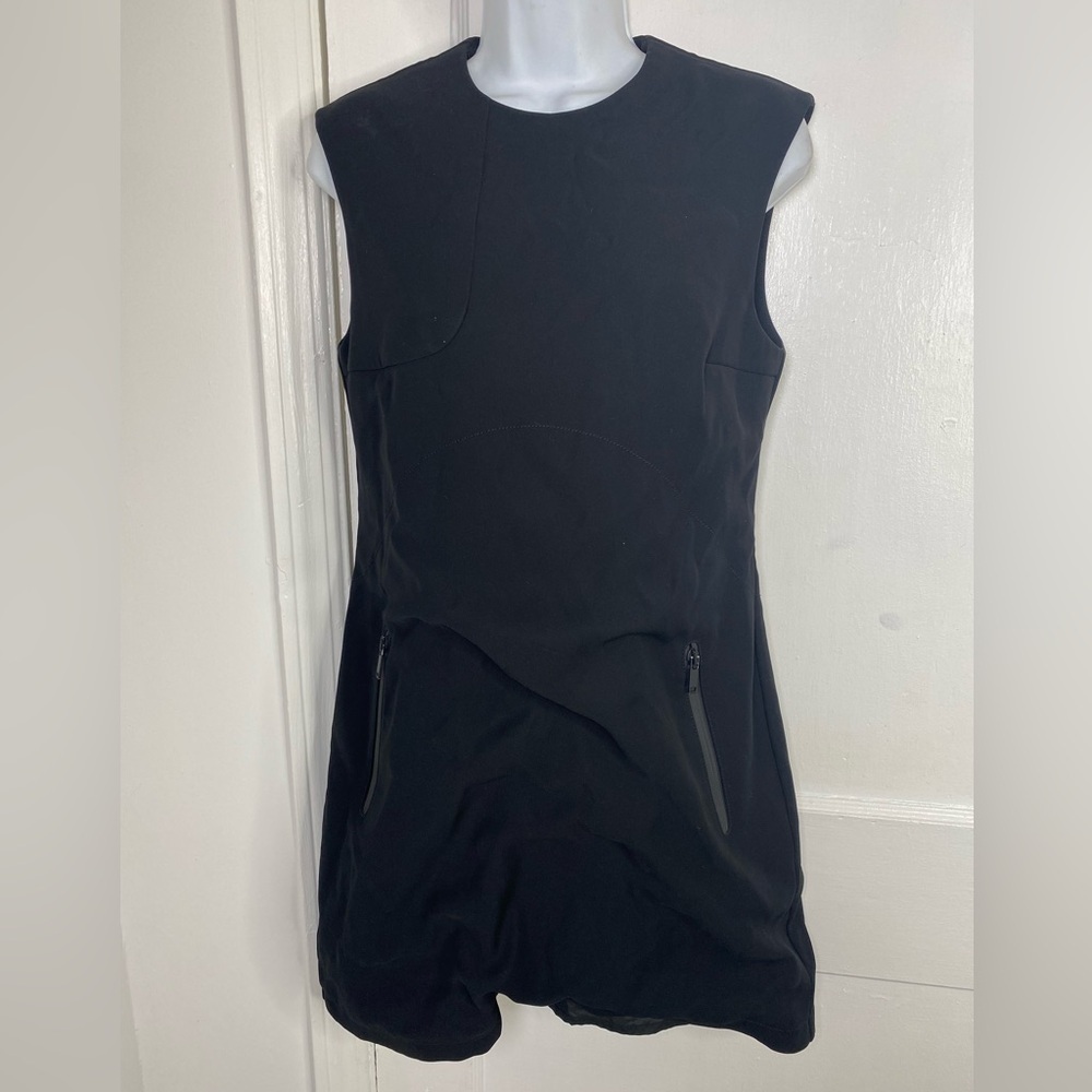 Louis Vuitton Uniform Designer Black Mini Dress w Zipper Pockets